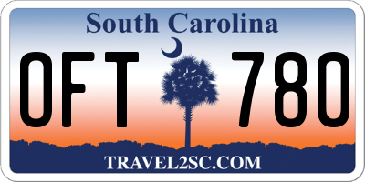 SC license plate OFT780