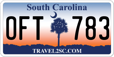 SC license plate OFT783