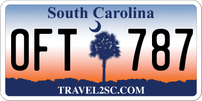 SC license plate OFT787