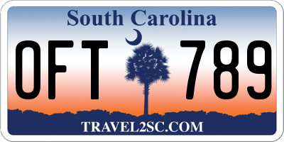 SC license plate OFT789