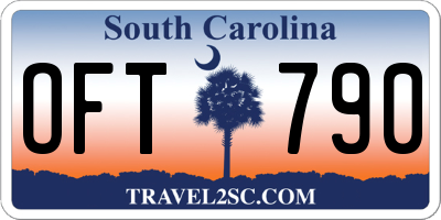 SC license plate OFT790