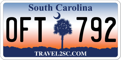 SC license plate OFT792
