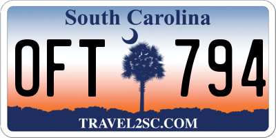 SC license plate OFT794