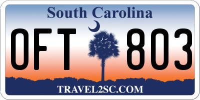 SC license plate OFT803