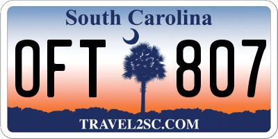 SC license plate OFT807