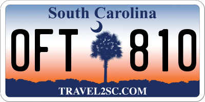 SC license plate OFT810