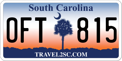 SC license plate OFT815
