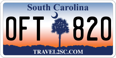 SC license plate OFT820