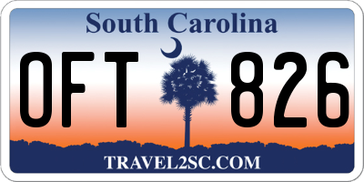 SC license plate OFT826
