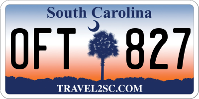 SC license plate OFT827