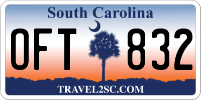 SC license plate OFT832