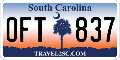 SC license plate OFT837