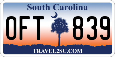 SC license plate OFT839