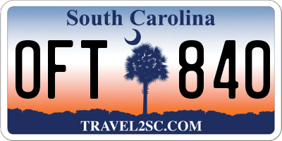 SC license plate OFT840