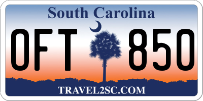 SC license plate OFT850