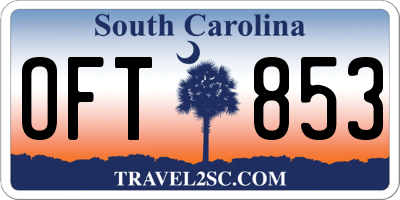 SC license plate OFT853