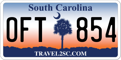 SC license plate OFT854