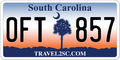 SC license plate OFT857