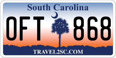 SC license plate OFT868