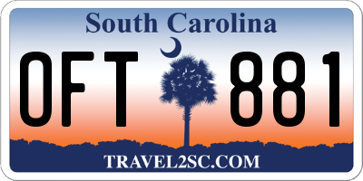 SC license plate OFT881