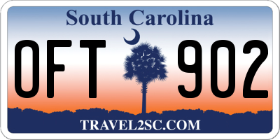 SC license plate OFT902
