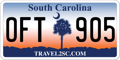 SC license plate OFT905