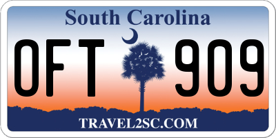 SC license plate OFT909