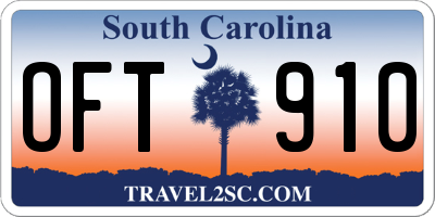 SC license plate OFT910