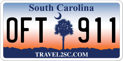 SC license plate OFT911