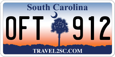 SC license plate OFT912