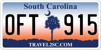 SC license plate OFT915