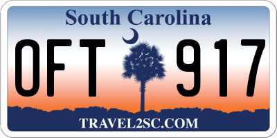 SC license plate OFT917