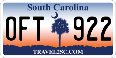 SC license plate OFT922