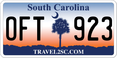 SC license plate OFT923