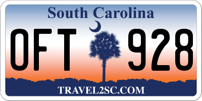 SC license plate OFT928