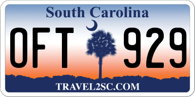 SC license plate OFT929