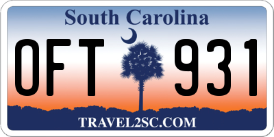 SC license plate OFT931