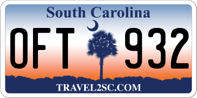 SC license plate OFT932