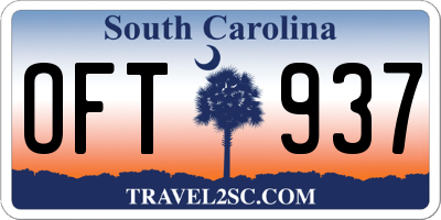 SC license plate OFT937