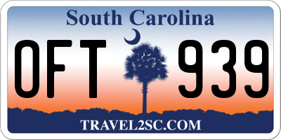 SC license plate OFT939