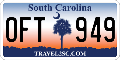 SC license plate OFT949