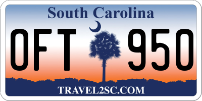 SC license plate OFT950