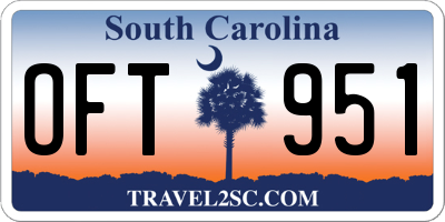 SC license plate OFT951