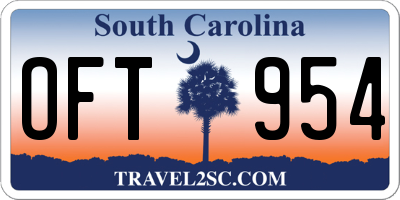 SC license plate OFT954