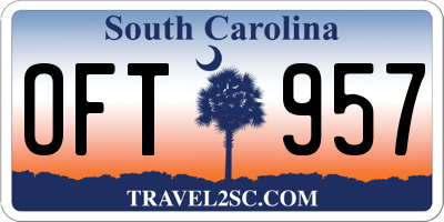 SC license plate OFT957
