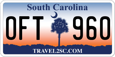 SC license plate OFT960