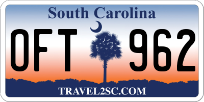 SC license plate OFT962