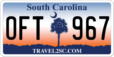 SC license plate OFT967