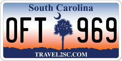 SC license plate OFT969
