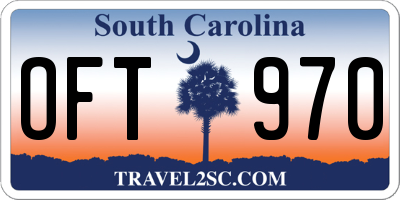 SC license plate OFT970
